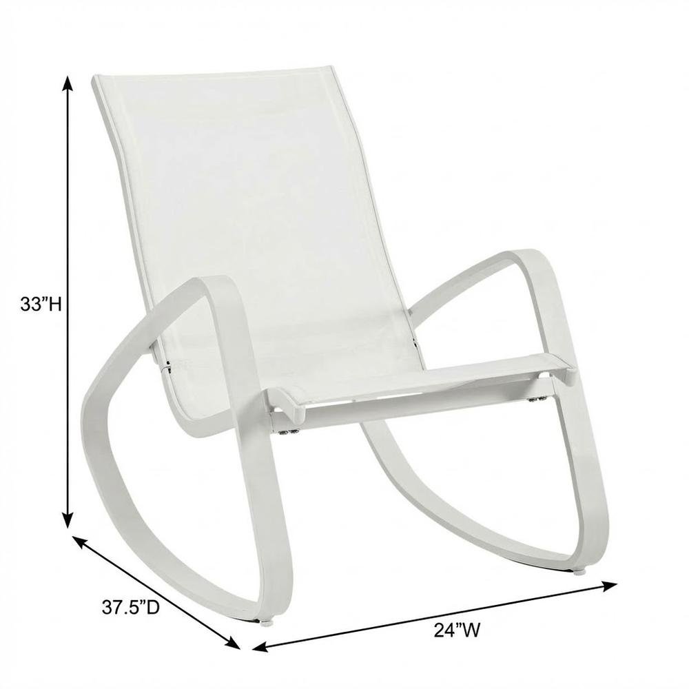 Sun-Resistant Patio Sling Lounge Chair With Cushioned Seat And Armrests. Picture 7