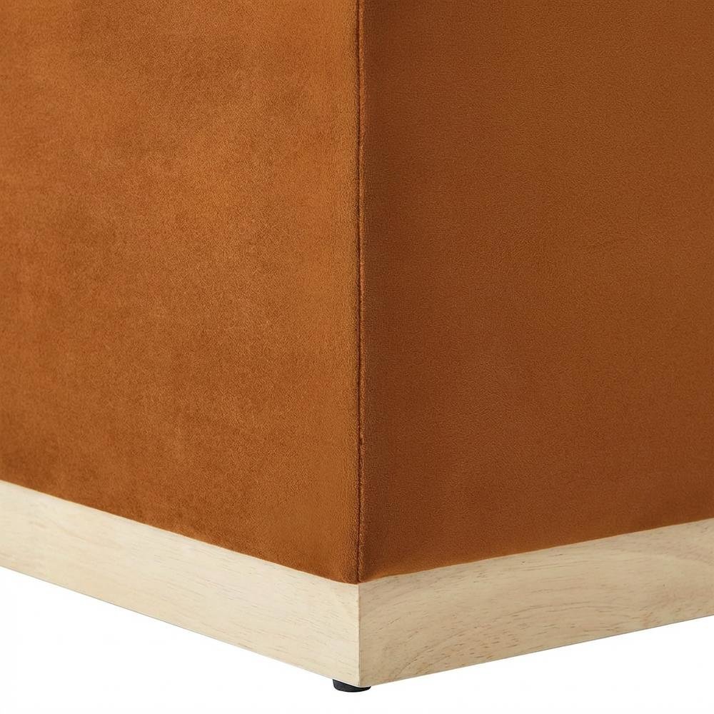 Square Performance Velvet Ottoman In Neutral Color, Outdoor Spaces, 28-Inch Size. Picture 6