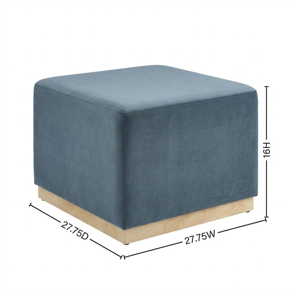Square Velvet Ottoman With Modern Design For Outdoor Use. Picture 7