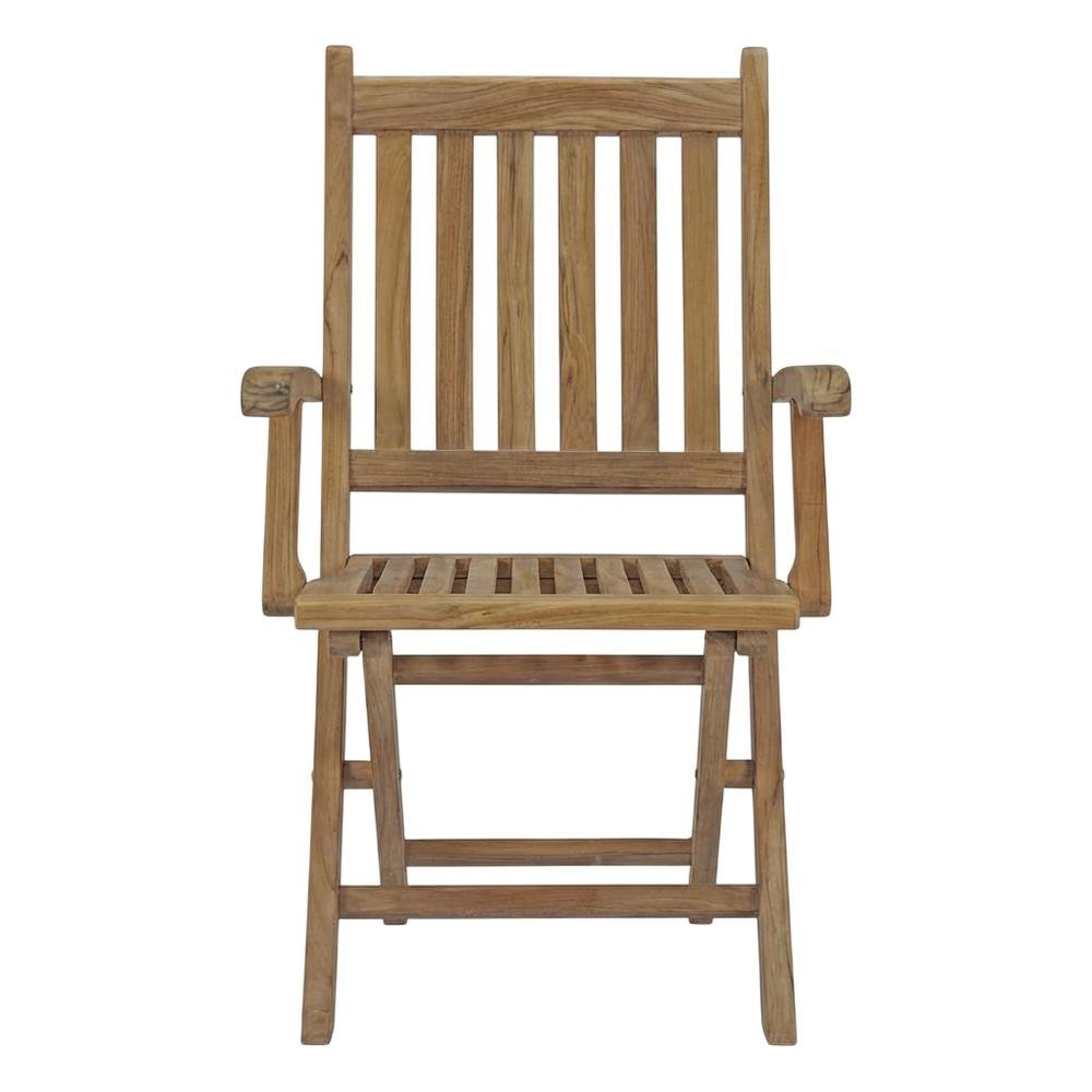 Elegant Teak Outdoor Folding Chair for Patio Dining with Armrests. Picture 4