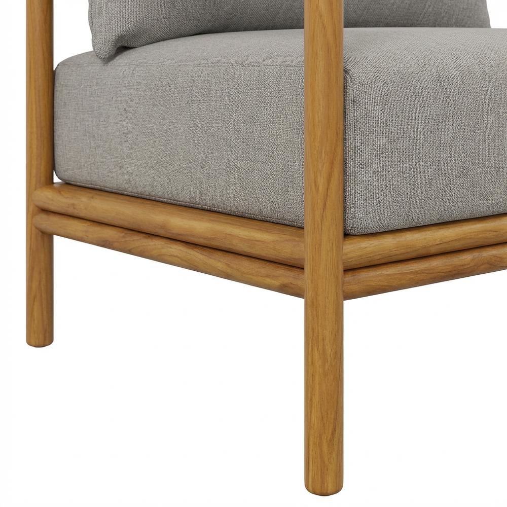 Outdoor Patio Teak Wood Armchair Set Of 2 With Durable Finish And Natural Look. Picture 6