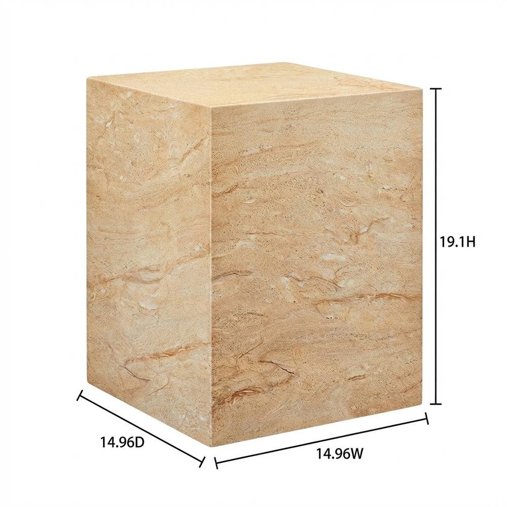 Square Concrete Side Table For Indoor And Outdoor Use With Modern Design. Picture 7