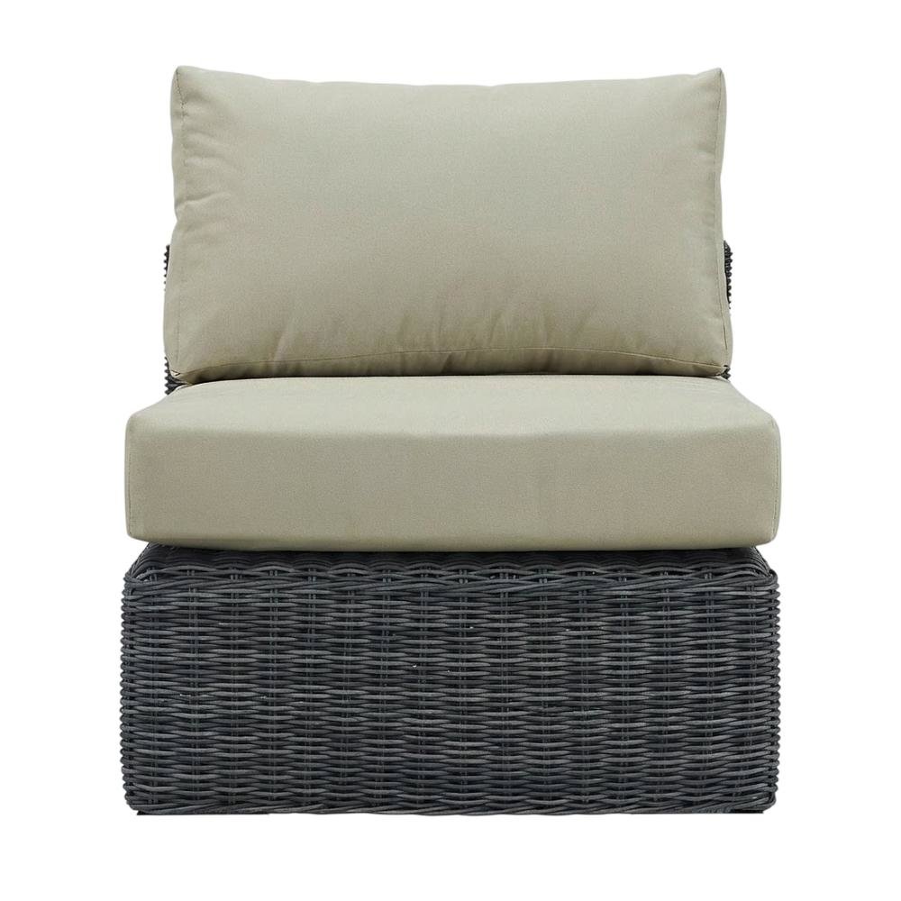Outdoor Patio Armless Lounge Chair With Cushioned Seat And Back Support. Picture 4