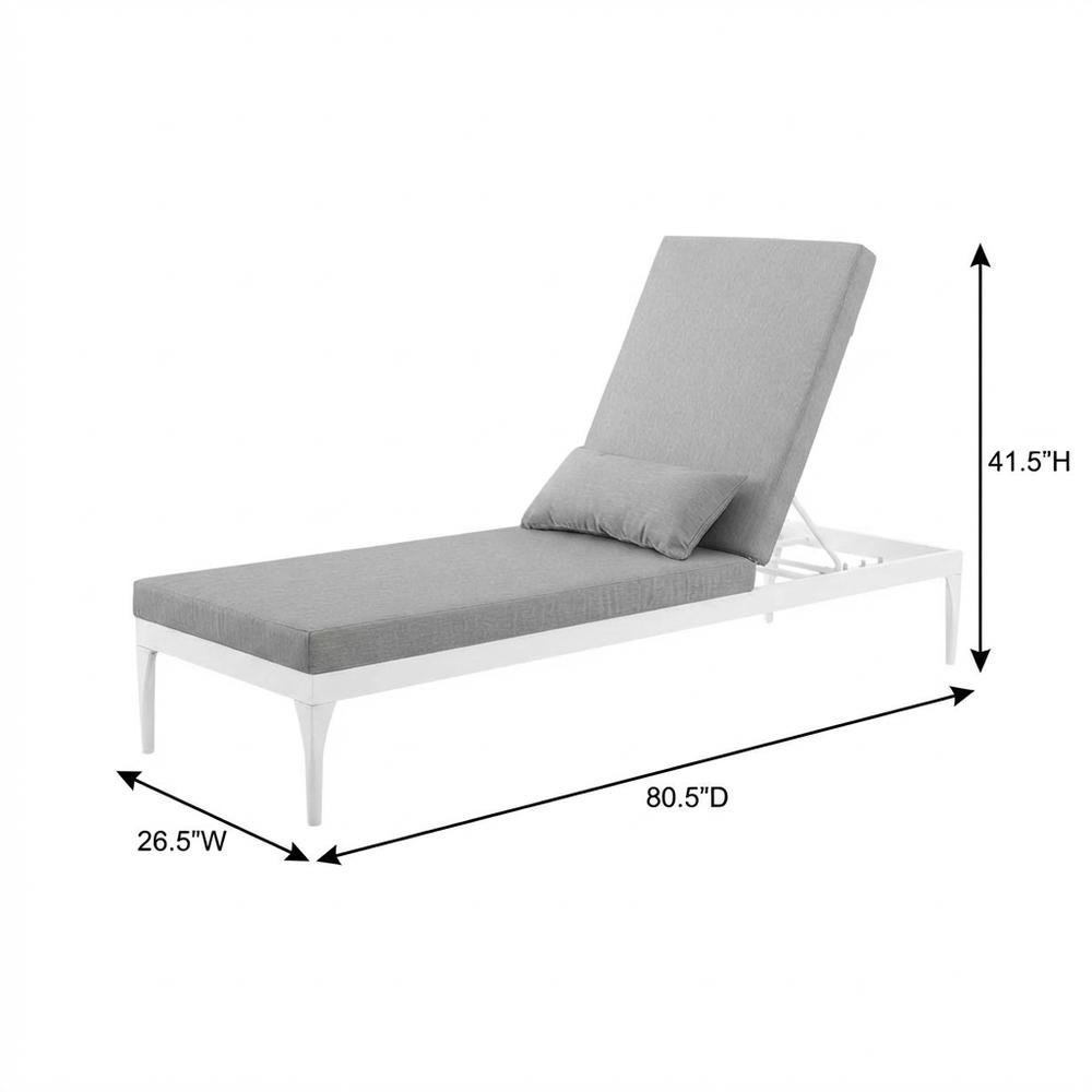 Outdoor Patio Chaise Lounge Chair With Cushioned Top For Relaxing. Picture 7