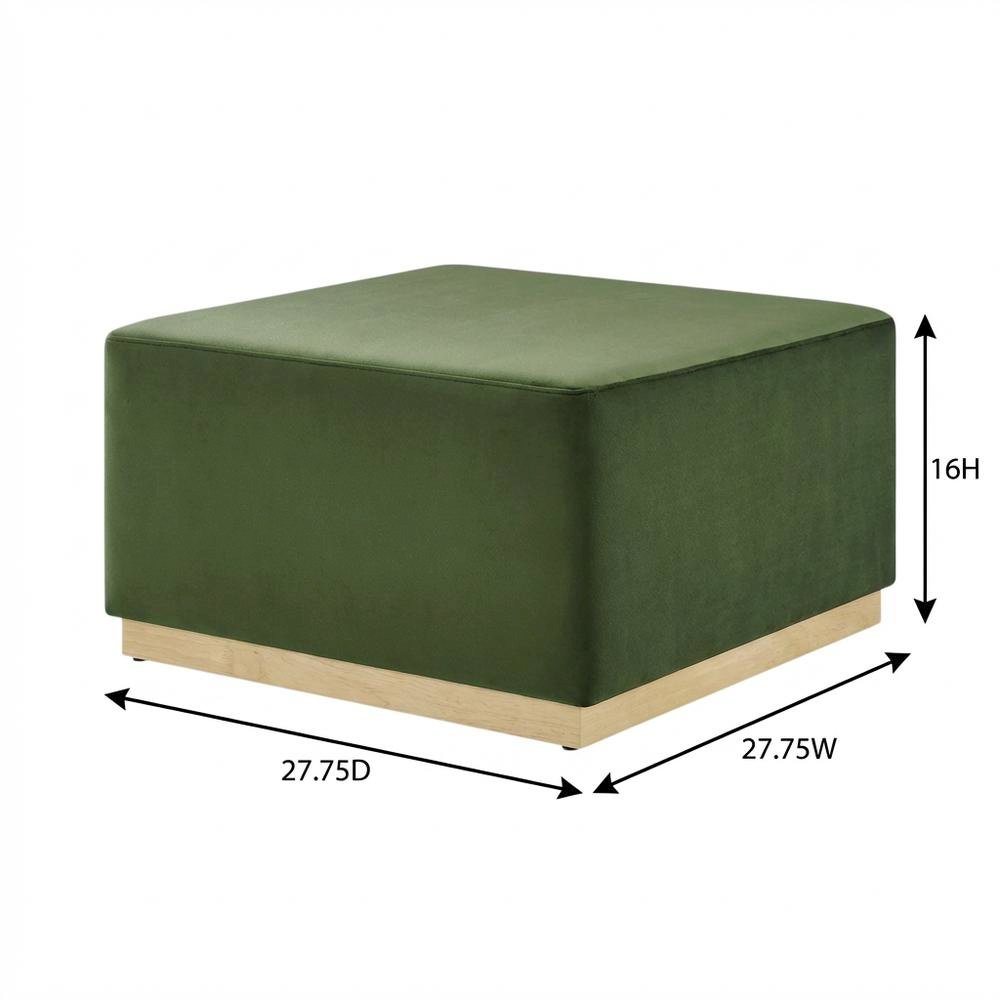 Square Performance Velvet Ottoman, Neutral Color, Plush Upholstery, Patio Spaces. Picture 7