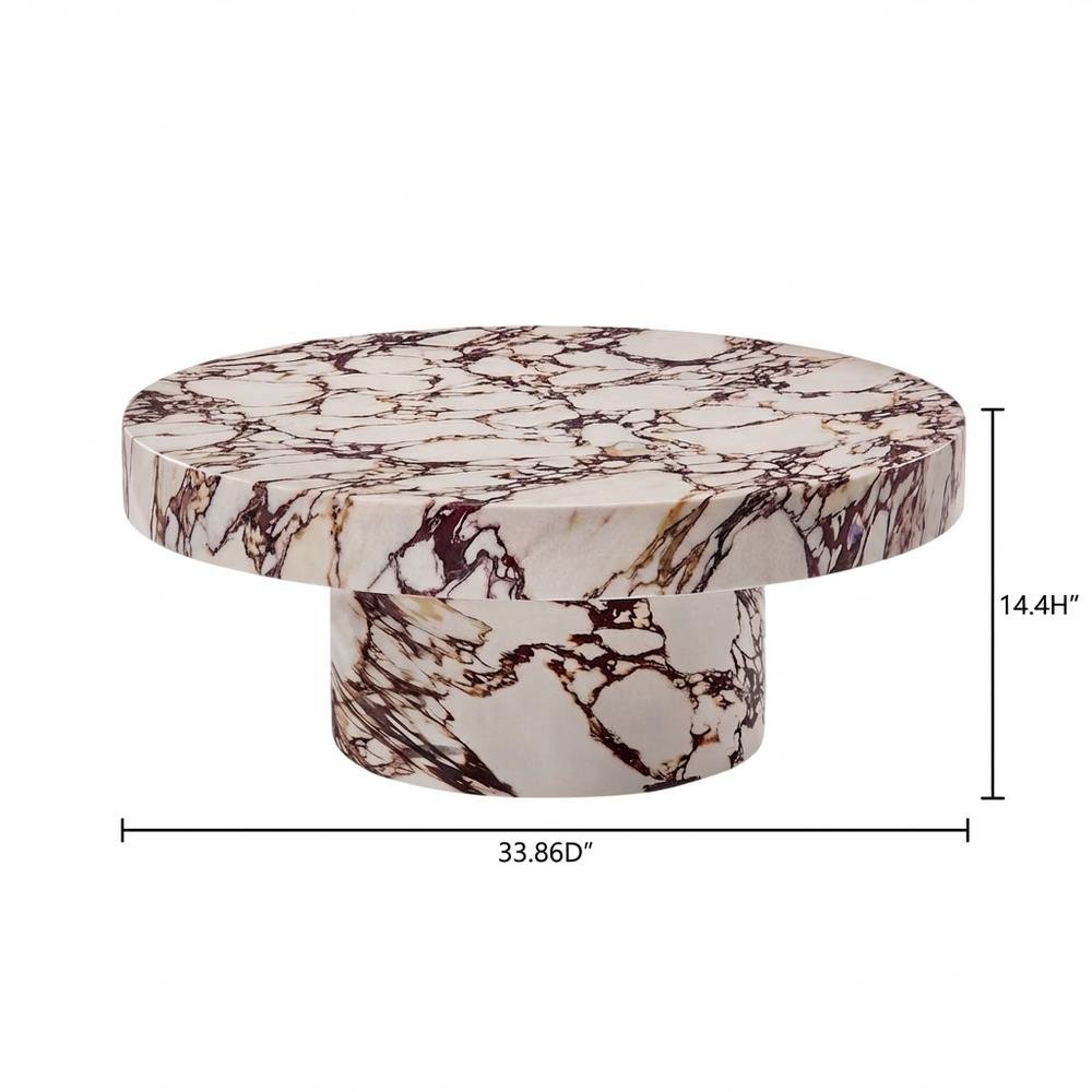 Concrete outdoor round coffee table with sturdy surface for patio decor. Picture 7