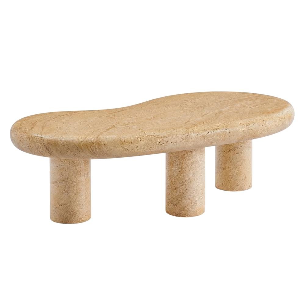 Textured Faux Indoor-Outdoor Coffee Table With Durable Finish. Picture 1
