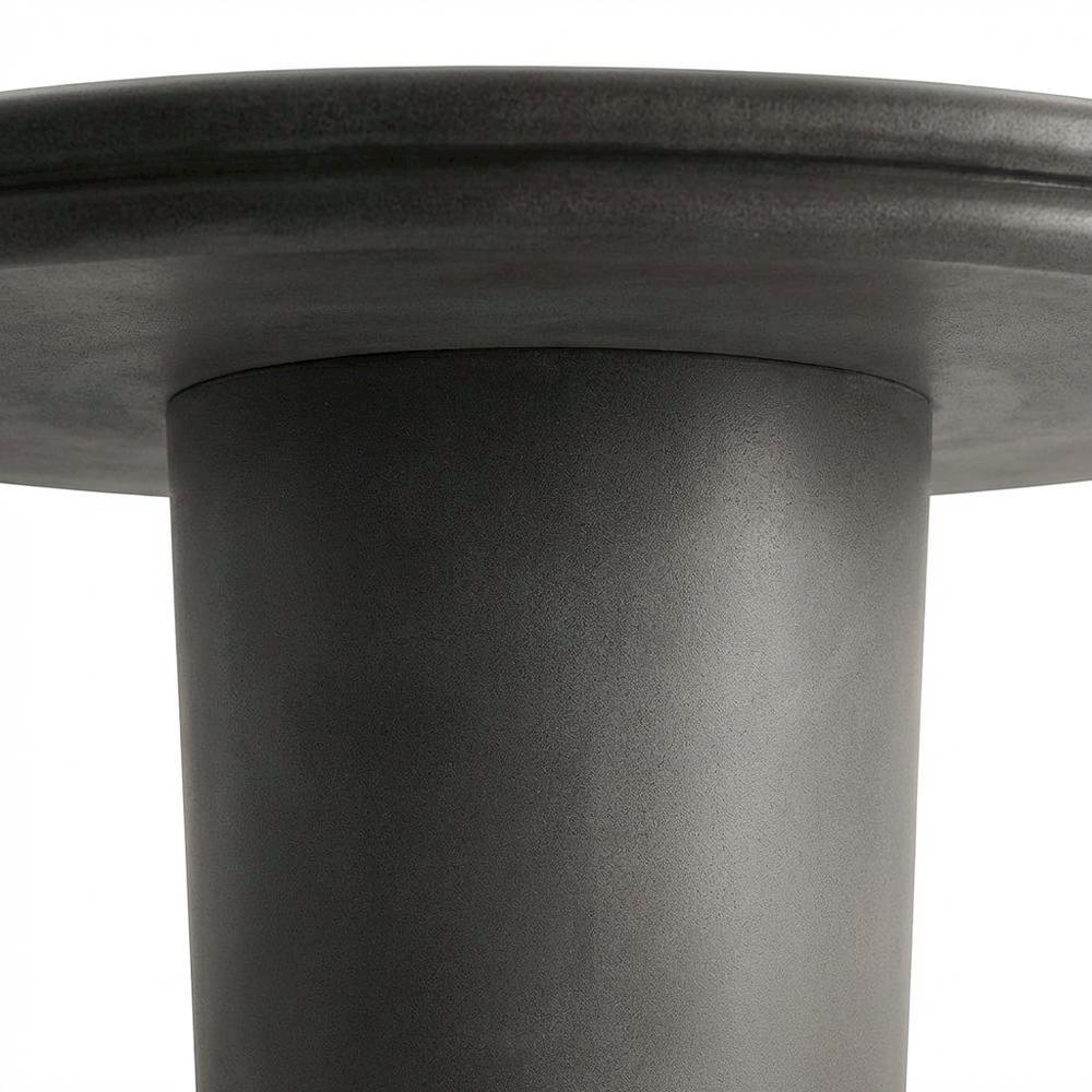 Round Concrete Dining Table In Gray For Indoor-Outdoor Patio Use. Picture 6