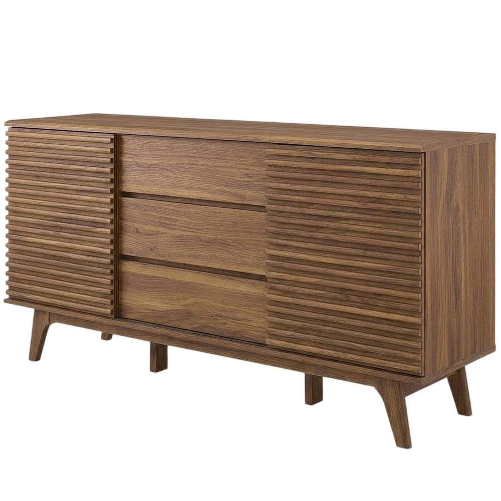 Wooden Sideboard Buffet Cabinet with Storage for Dining Room, Walnut. Picture 5