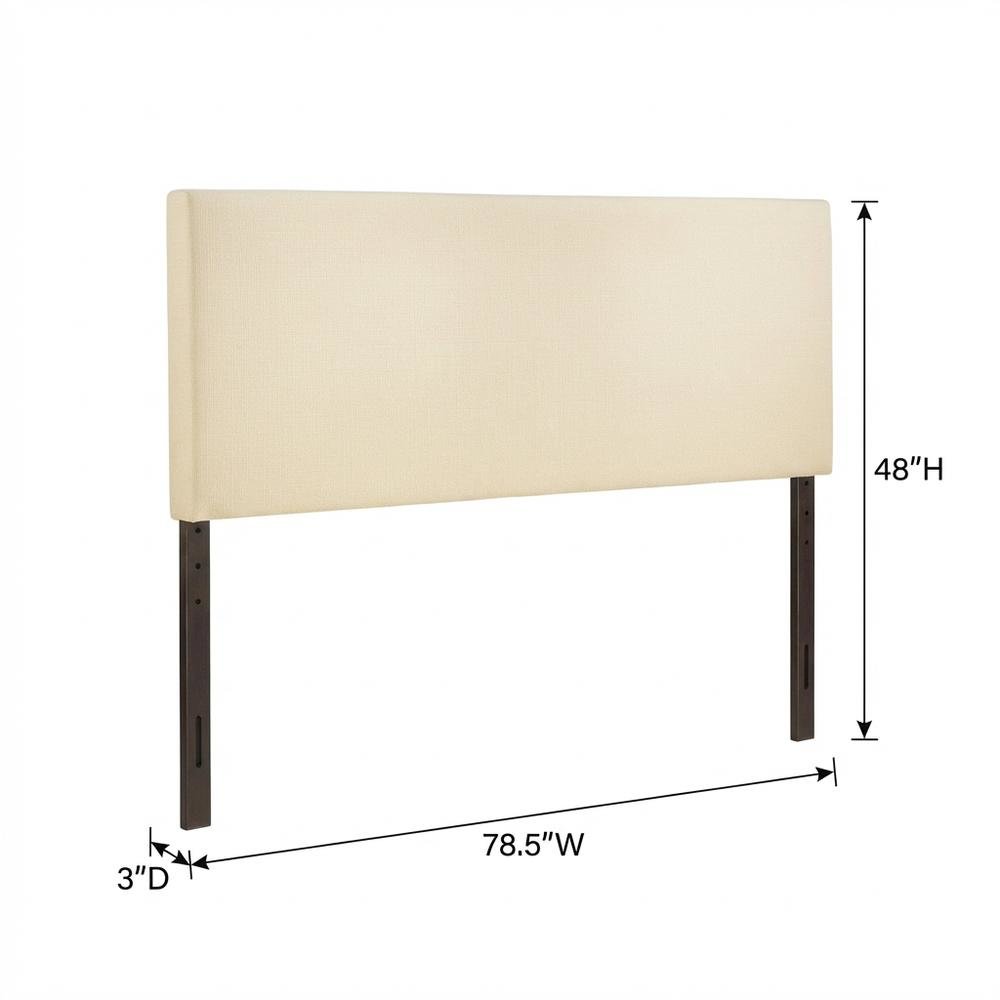 Upholstered Fabric King Headboard with Padded Design and Durable Frame. Picture 6