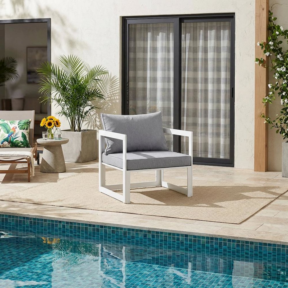 Outdoor Patio Armchair With Cushioned Seat And Durable Frame. Picture 2