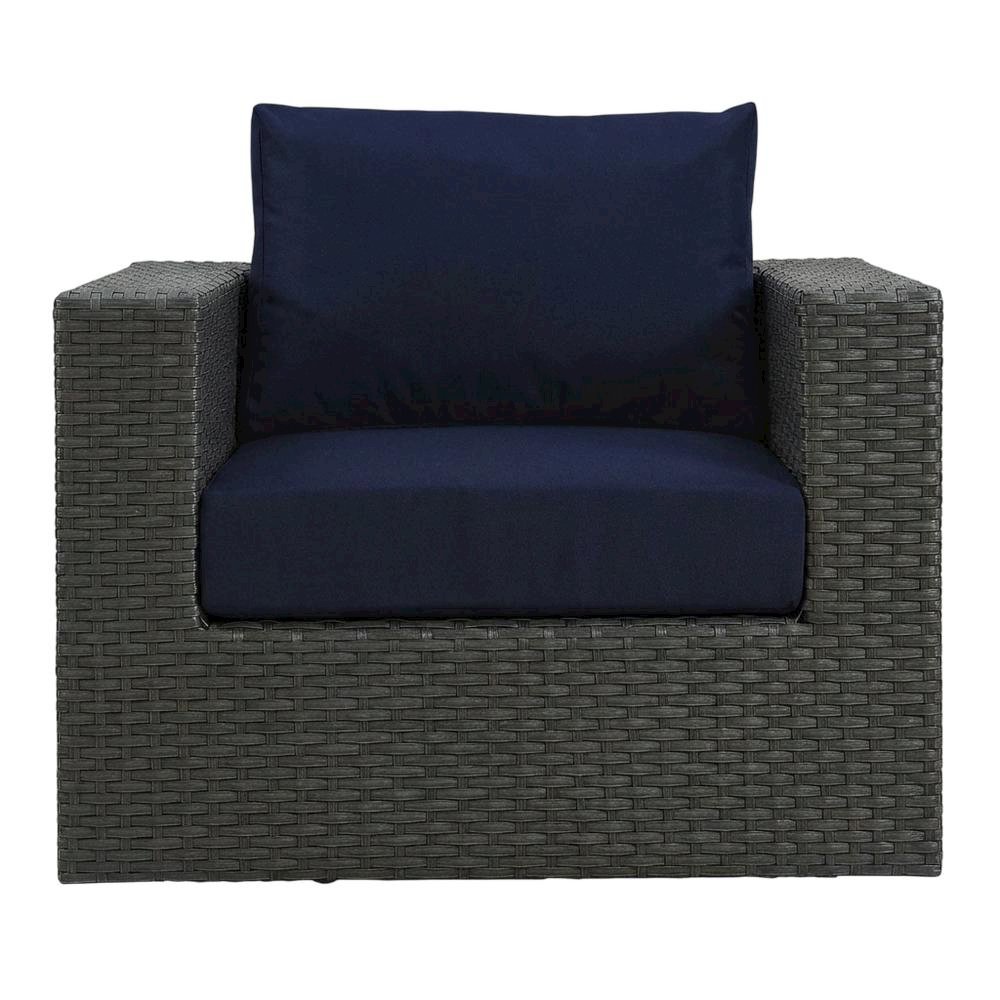 Outdoor Patio Armchair With Cushioned Seat And Armrest Support. Picture 4