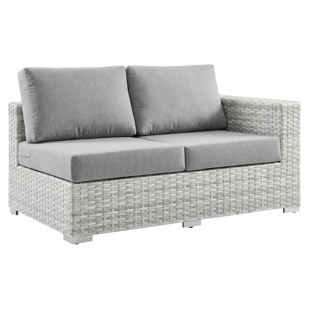Outdoor Patio Left-Arm Loveseat in Neutral Shade with Comfortable Backrest. Picture 1