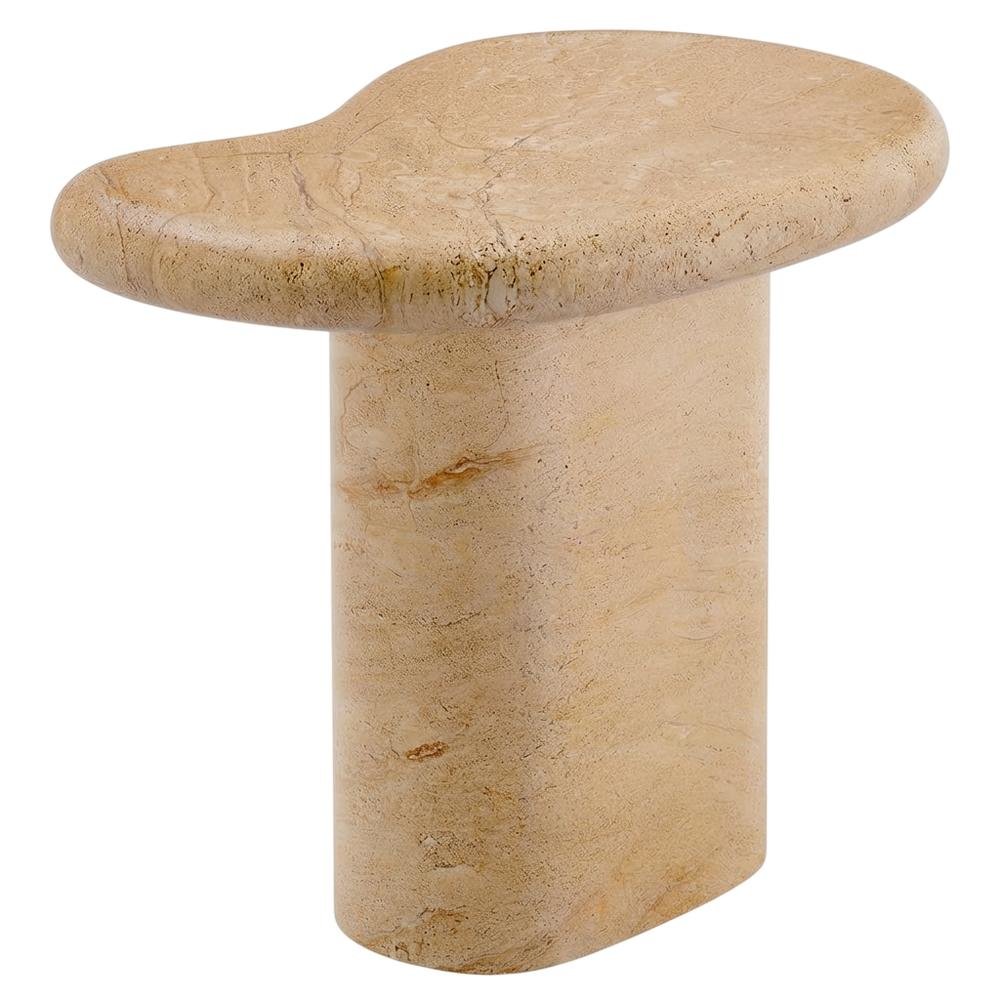 Outdoor Side Table, Textured Faux Surface, Neutral Finish, Indoor Or Outdoor Use. Picture 1