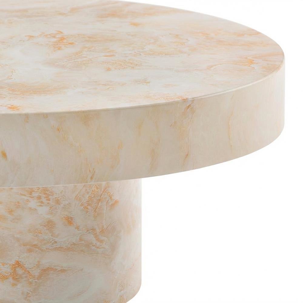 Round Concrete Outdoor Coffee Table With Weather-Resistant Design. Picture 6