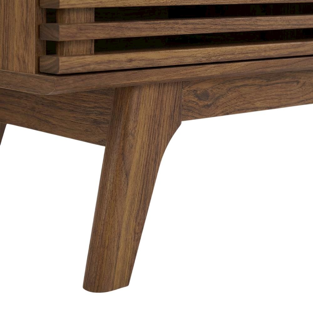 Brown wood TV stand with sleek design and ample storage space. Picture 6