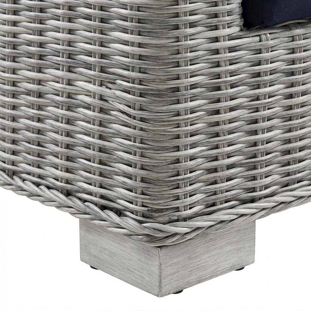 Outdoor Patio Wicker Rattan Armchair With Cushioned Seat And Armrests. Picture 6