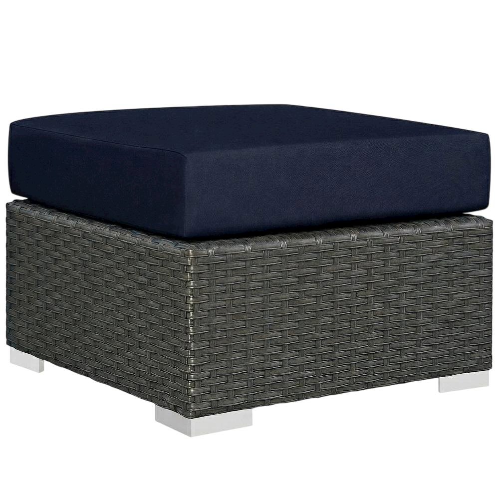 Stylish Outdoor Ottoman with Durable Fabric and Comfortable Design. Picture 1