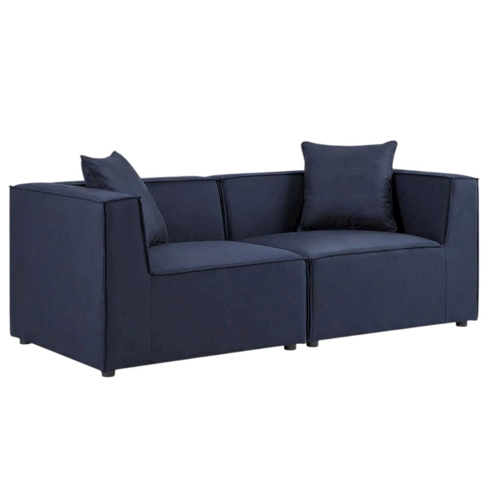 Outdoor Sectional Sofa Set with Upholstered Loveseats for Patio Living. Picture 1