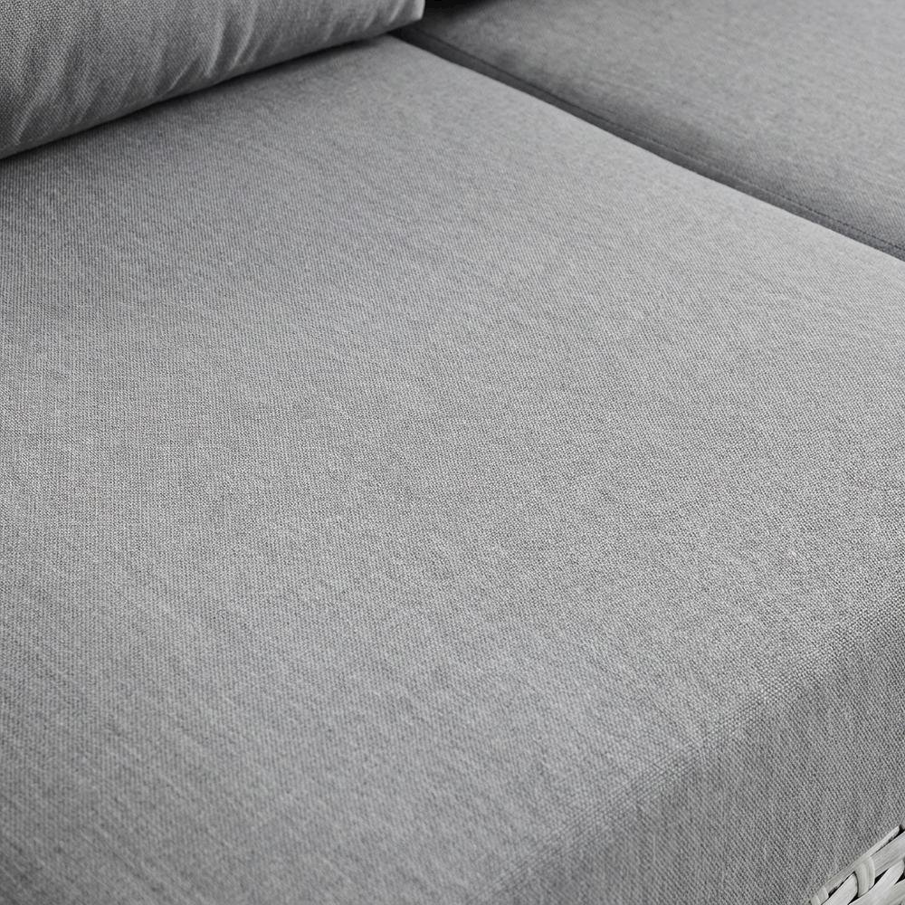 Outdoor Patio Left-Arm Loveseat in Neutral Shade with Comfortable Backrest. Picture 5