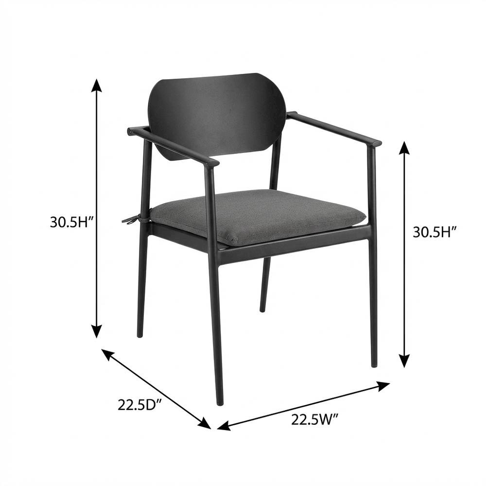 Stackable outdoor aluminum dining chairs set of 2, backrest, lightweight design. Picture 7
