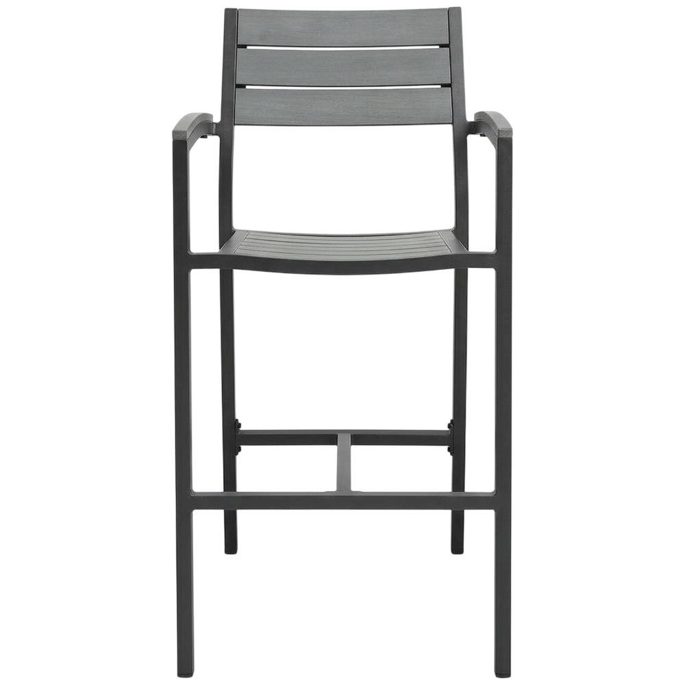 Outdoor Bar Stool Set with Aluminum Finish, Armrest & Backrest Comfort. Picture 1