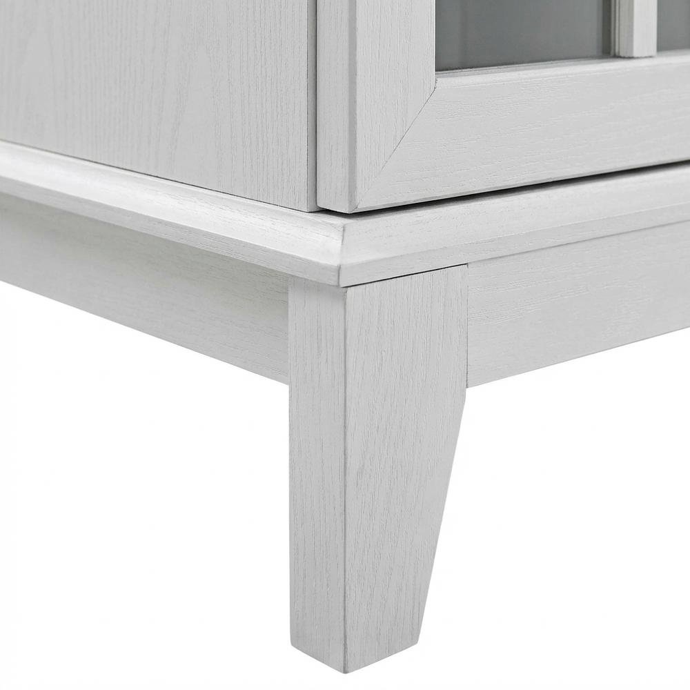 White wood TV stand with 47-inch top and sleek design for modern living spaces. Picture 6