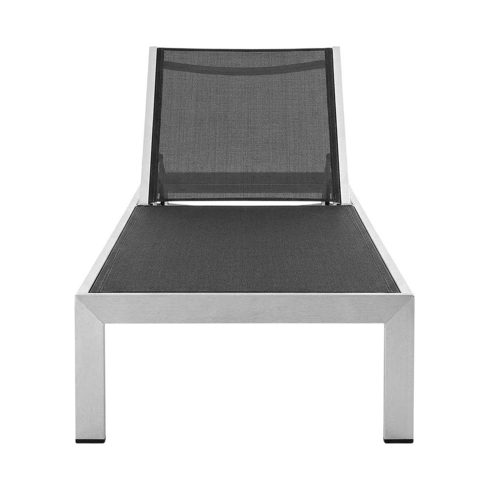 Outdoor Patio Aluminum Chaise Lounge Set Of 2 With Cushioned Seat Comfort. Picture 4