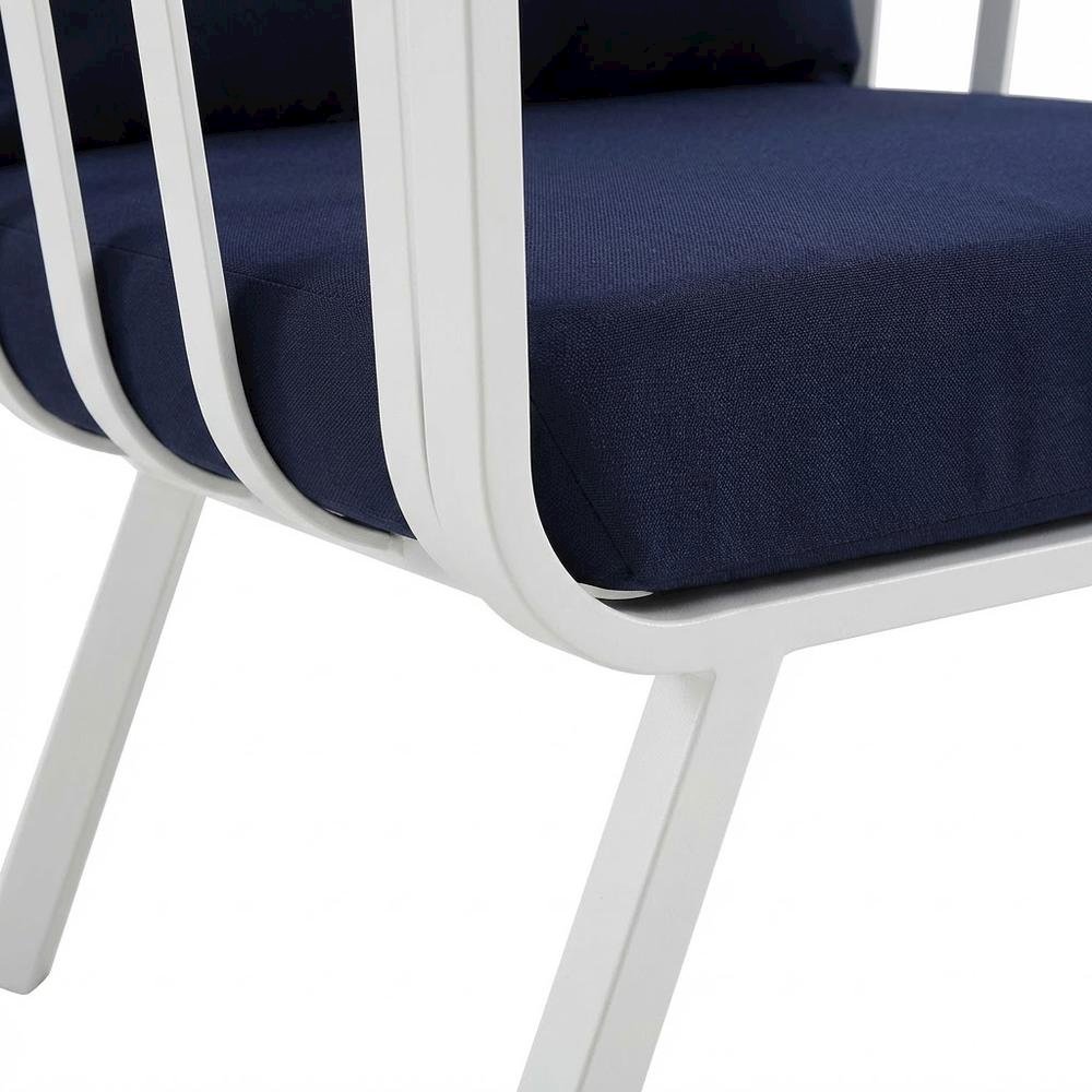 Outdoor Patio Aluminum Armchair Set Of 2 With Cushioned Seats And Armrests. Picture 6
