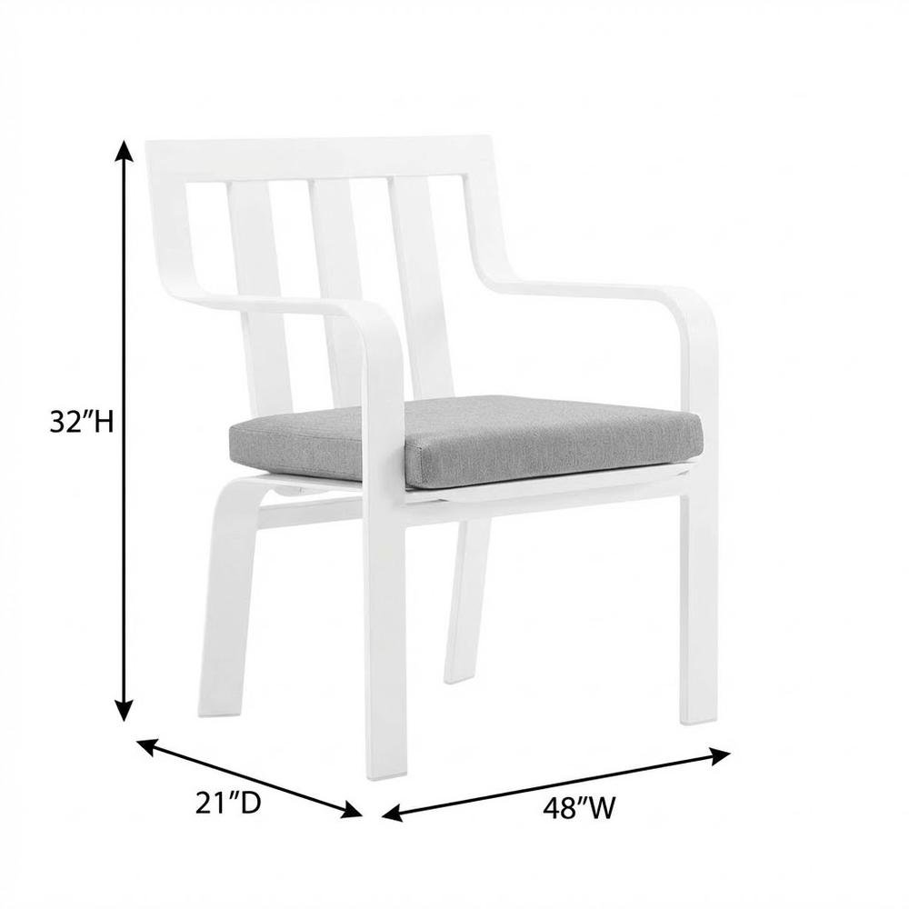 Aluminum Armchair Set For Outdoor Patio With Stackable Design, Backrest. Picture 7