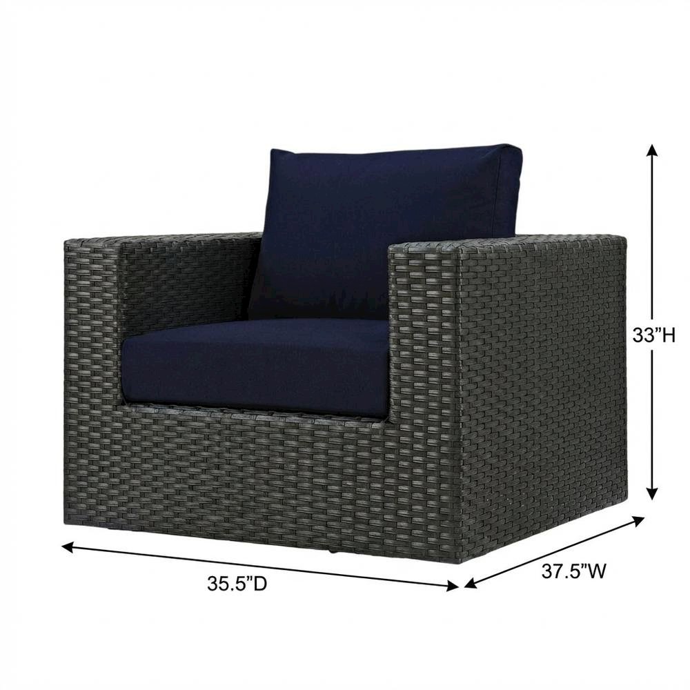 Outdoor Patio Armchair With Cushioned Seat And Armrest Support. Picture 7