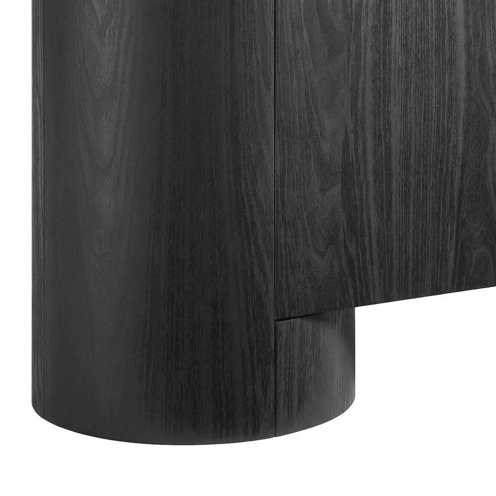 Rounded Sideboard Storage Cabinet In Classic Finish With Spacious Shelving. Picture 6