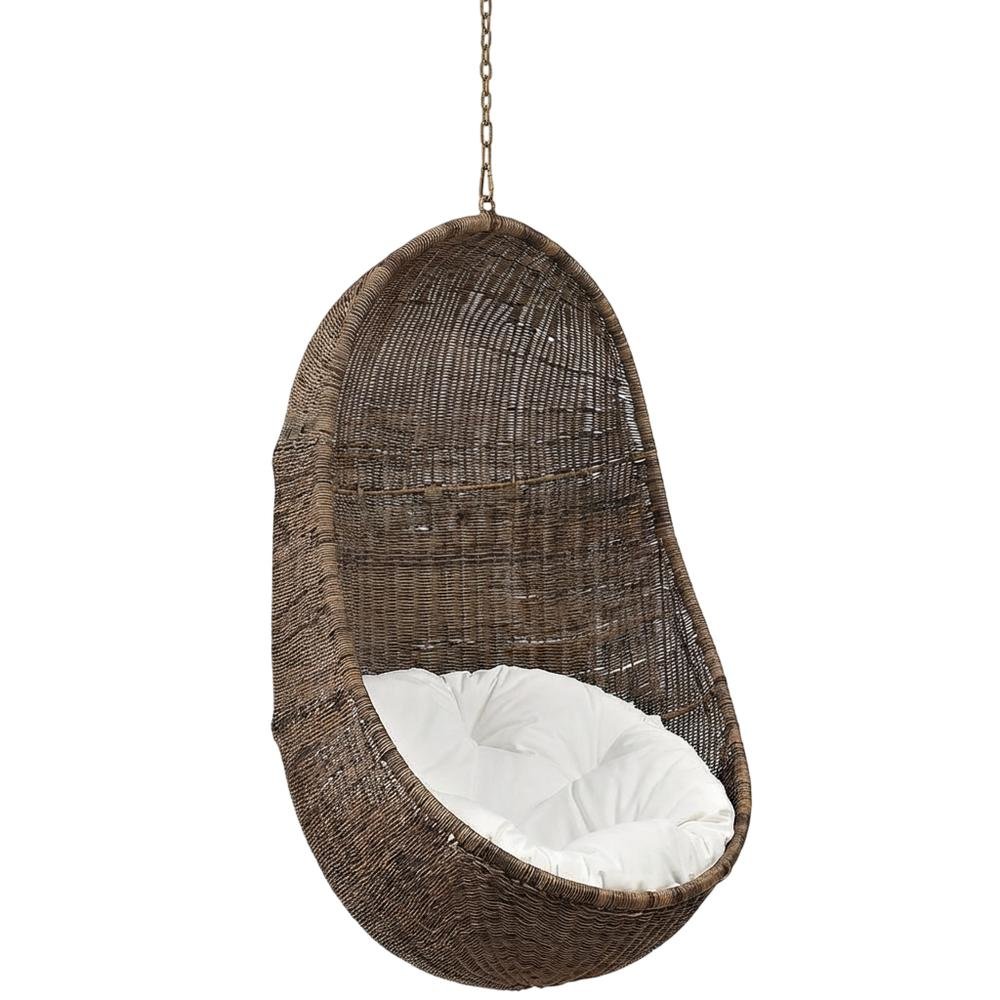 Relaxing outdoor swing chair with comfortable seating for patio use. Picture 1