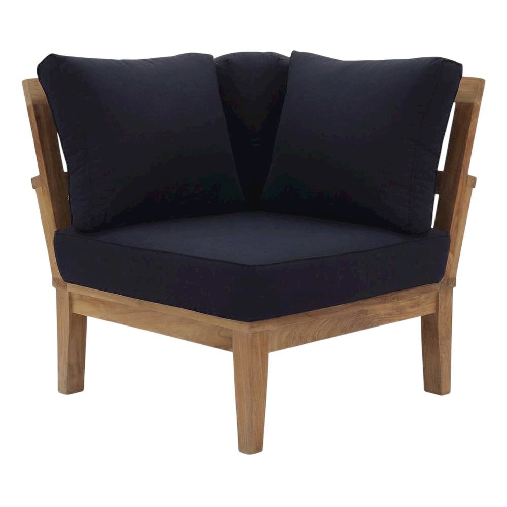 Teak Outdoor Patio Corner Sofa With Cushions And Stylish Design. Picture 1