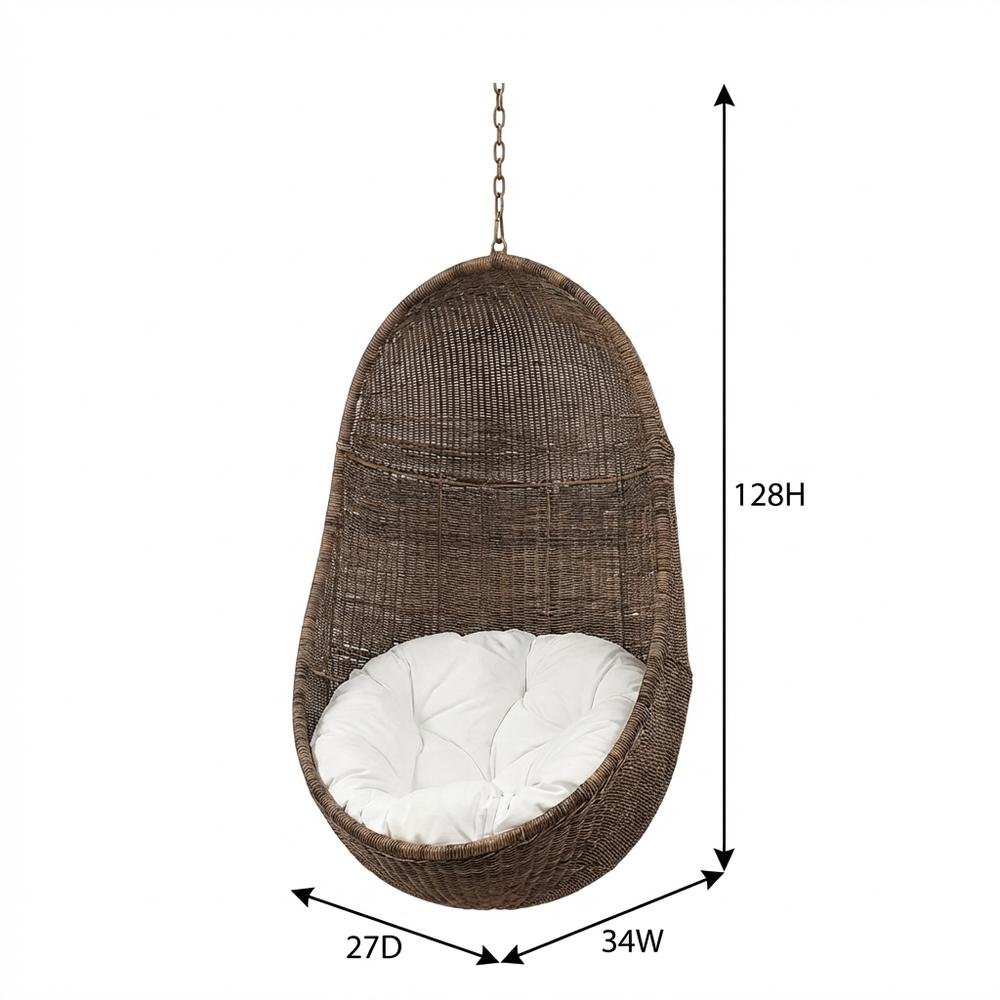 Relaxing outdoor swing chair with comfortable seating for patio use. Picture 7
