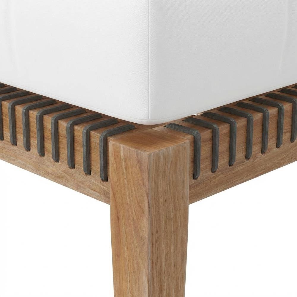 Teak Wood Outdoor Ottoman With Durable Finish And Versatile Use. Picture 6