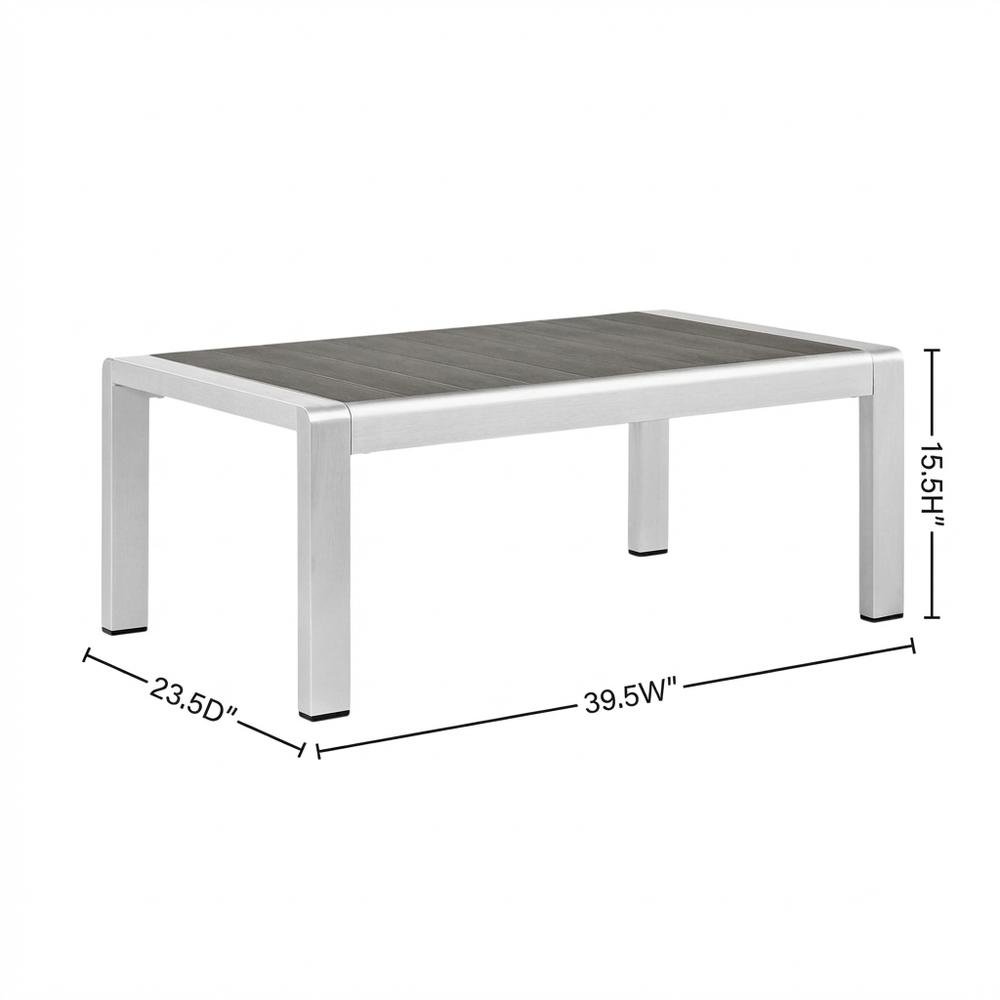Aluminum Outdoor Coffee Table With Modern Design And Sturdy Base. Picture 7