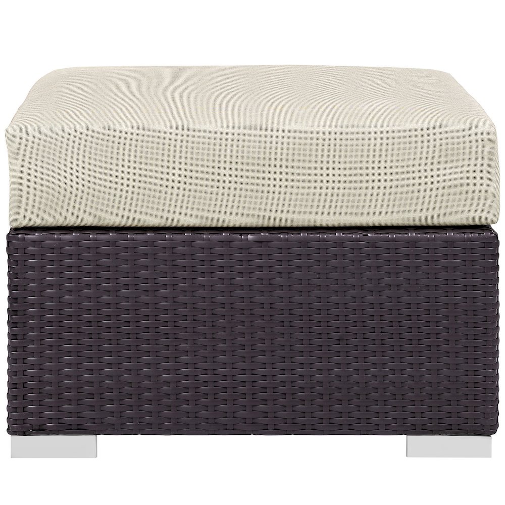 Convene Outdoor Patio Fabric Square Ottoman. Picture 2