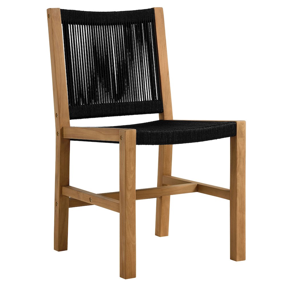 Vienna 7-Piece Outdoor Patio Teak and Rope Dining Set. Picture 6