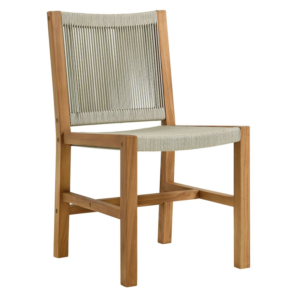 Vienna 7-Piece Outdoor Patio Teak and Rope Dining Set. Picture 6