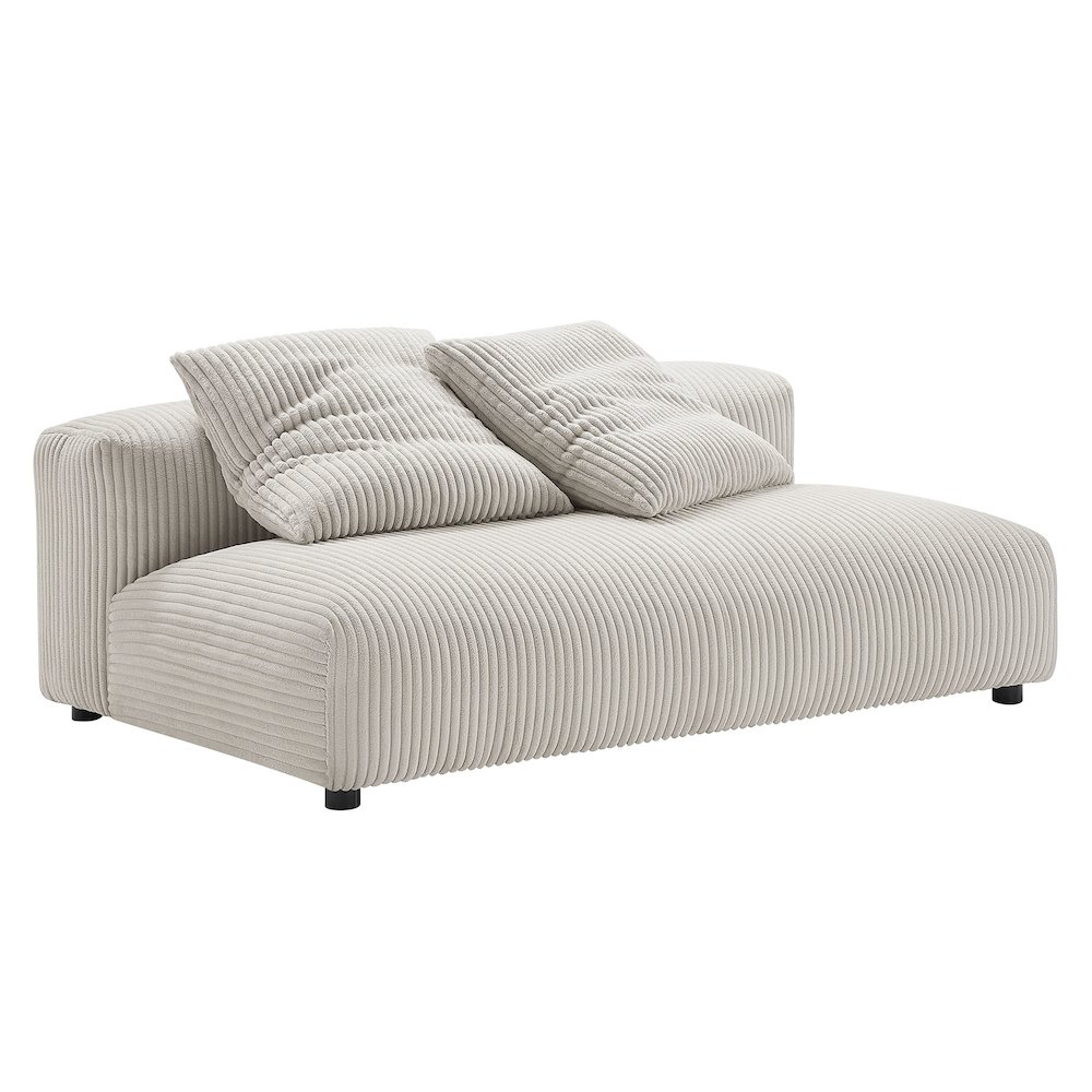 Solace Modular Corduroy Upholstered Armless Loveseat and Ottoman Set. Picture 3
