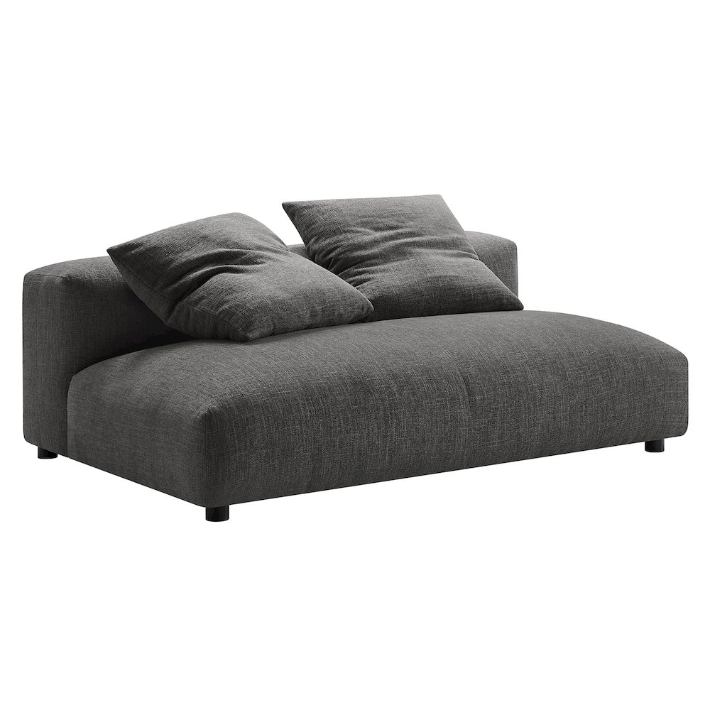 Solace Modular Upholstered Fabric Armless Loveseat and Ottoman Set. Picture 4