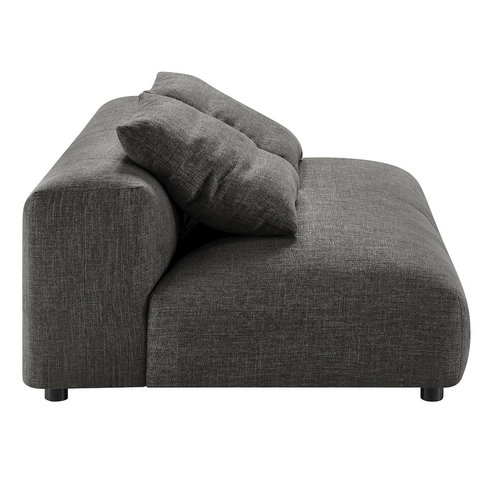 Solace Modular Upholstered Fabric Armless Loveseat and Ottoman Set. Picture 5