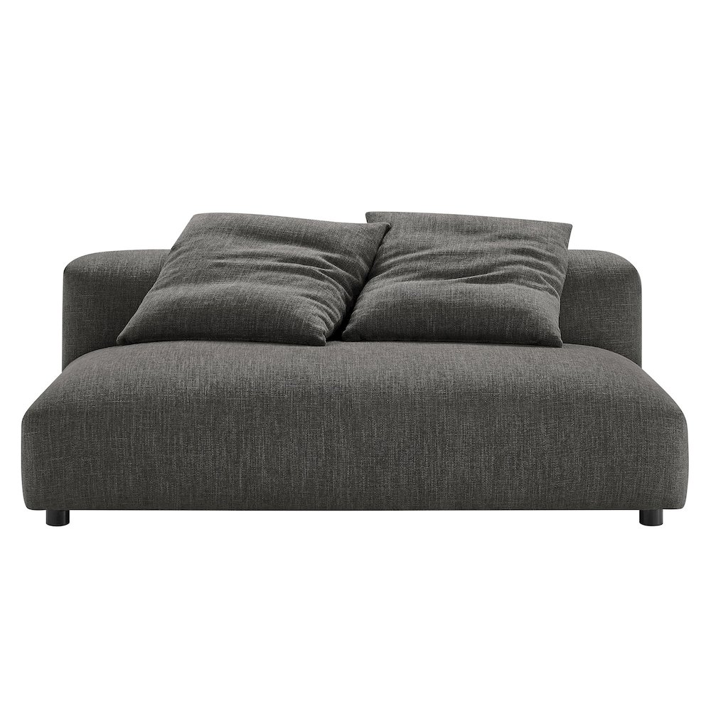 Solace Modular Upholstered Fabric Armless Loveseat and Ottoman Set. Picture 6