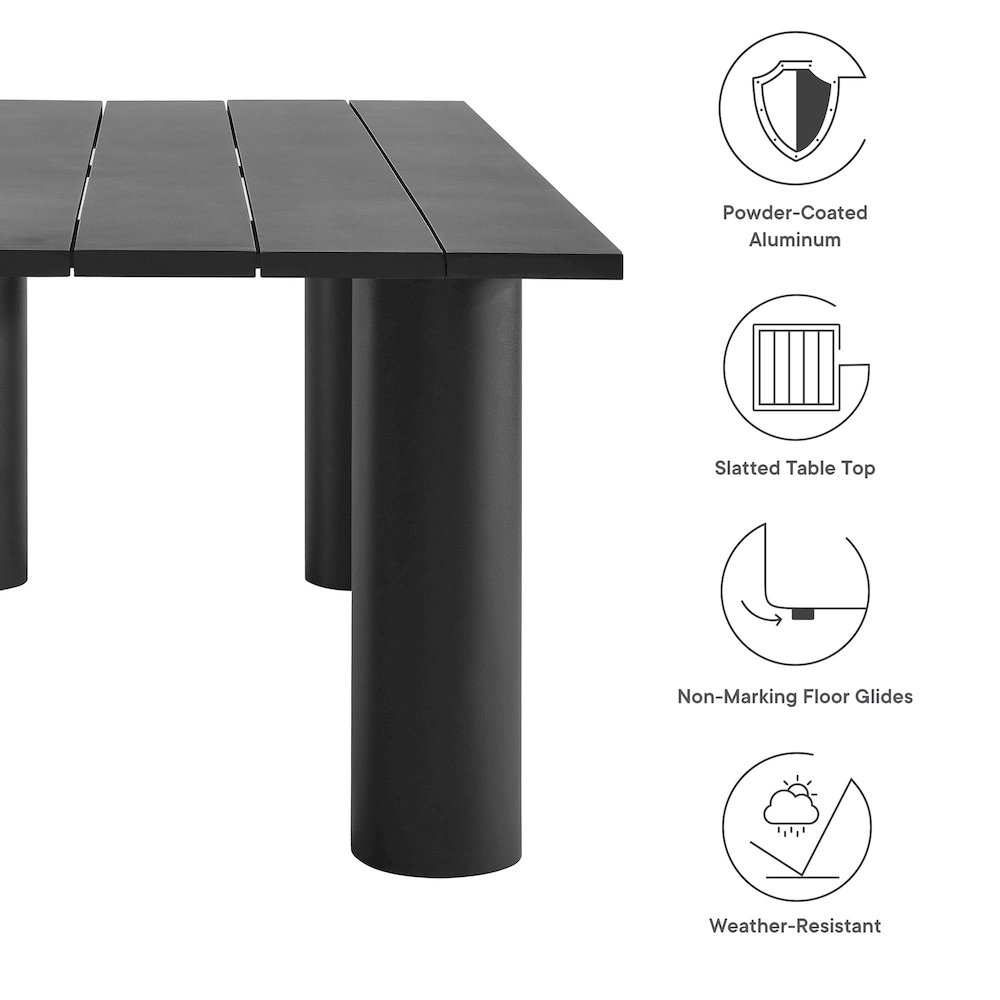 Nautica 7-Piece Rectangular Outdoor Patio Aluminum Dining Table and Chairs Set. Picture 6