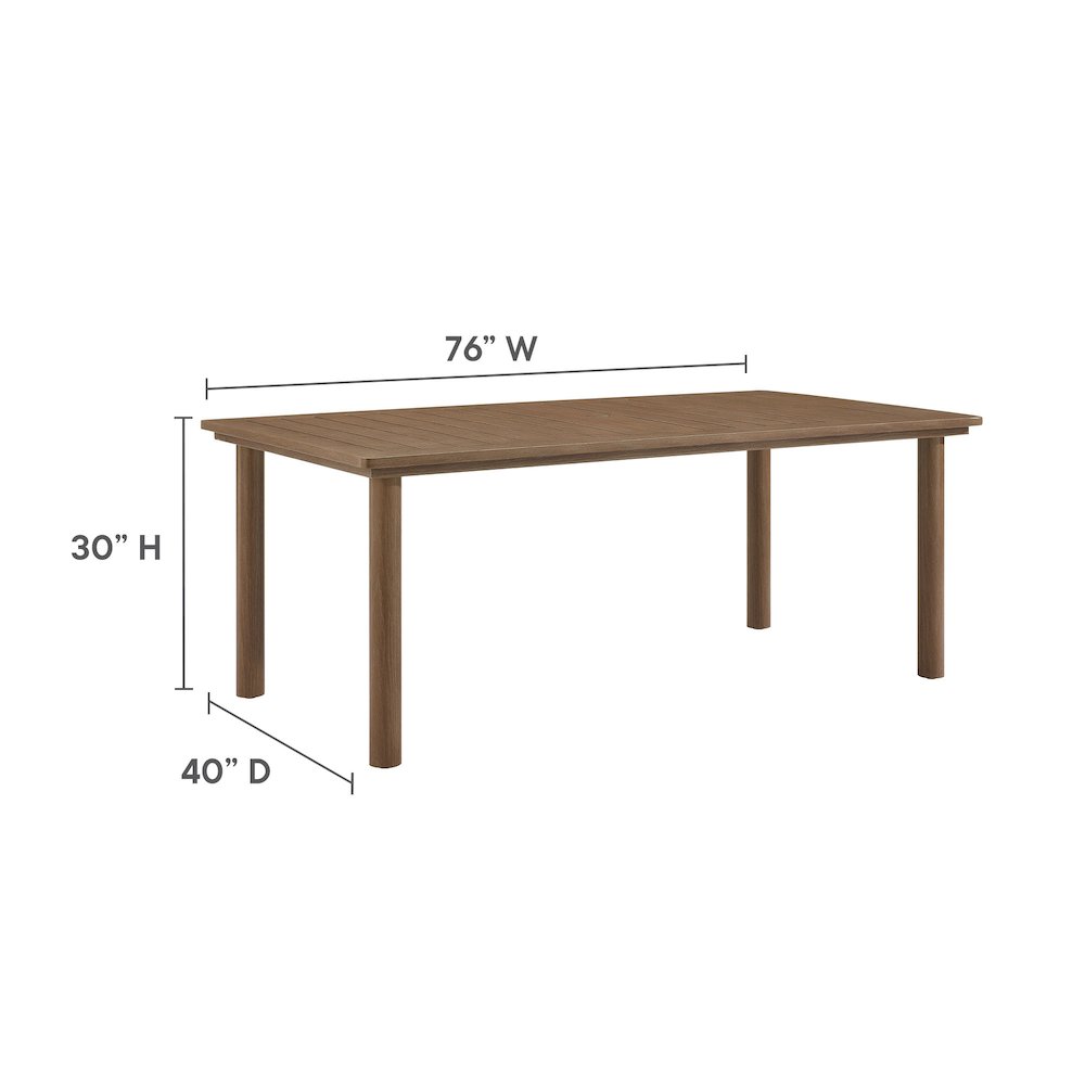 7-Piece Rectangular Outdoor Aluminum Dining Table Set with Rattan Armchairs. Picture 4