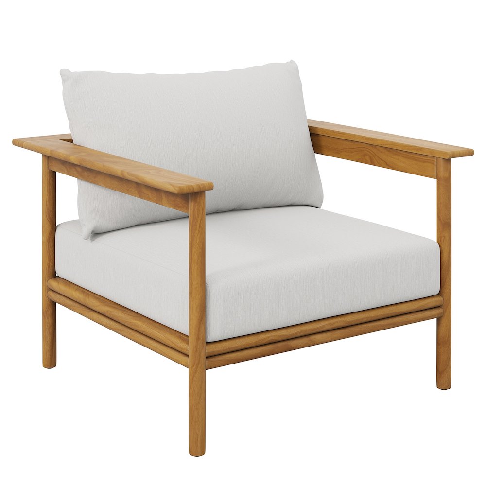 Wren Outdoor Patio Teak Wood Armchair Set of 2. Picture 4