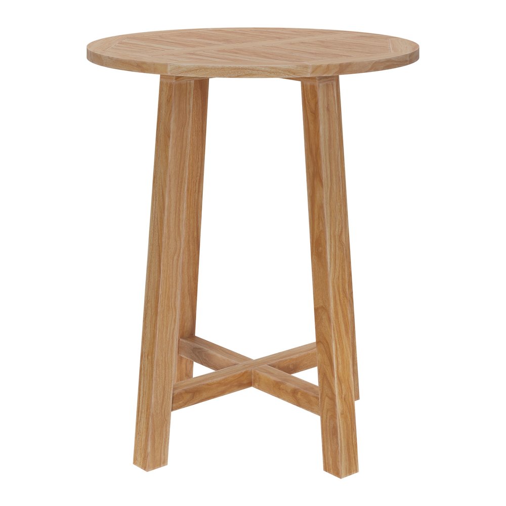 Wellspring 3-Piece Outdoor Patio Teak Wood Bar Set. Picture 8