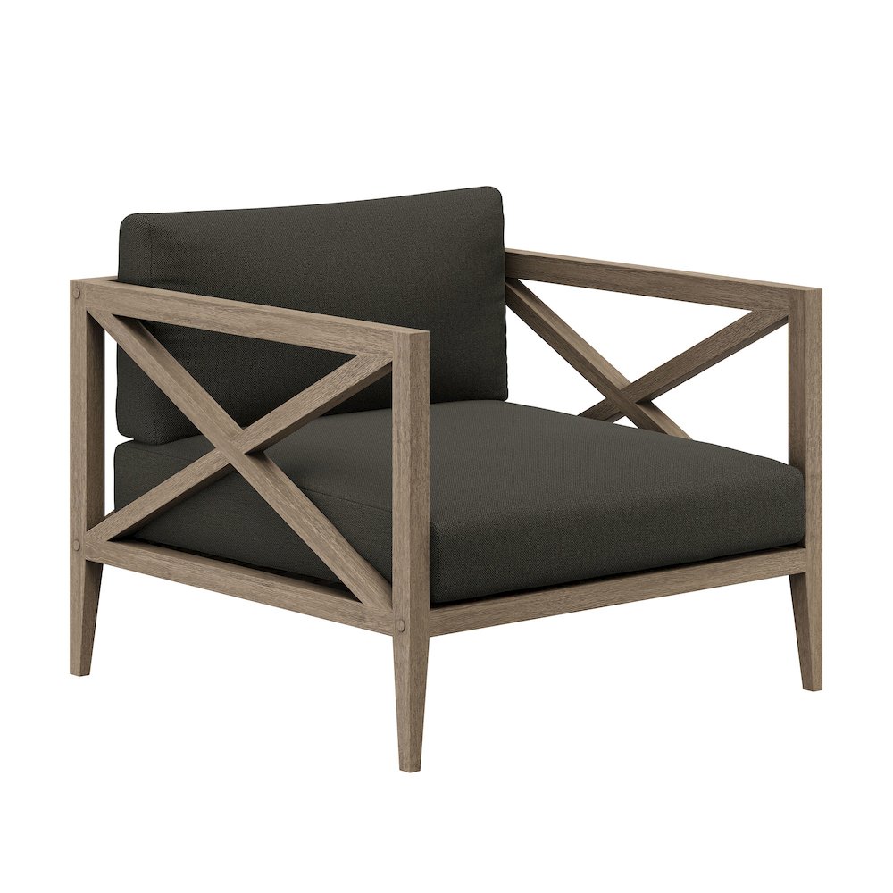 Northlake 3-Piece Patio Teak Wood Furniture Set Armchair, Side Table. Picture 5