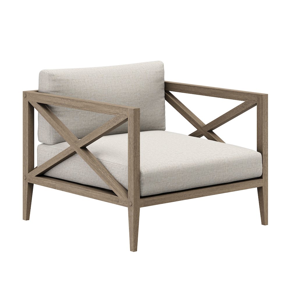 Northlake 3-Piece Patio Teak Wood Furniture Set Armchair, Side Table. Picture 5